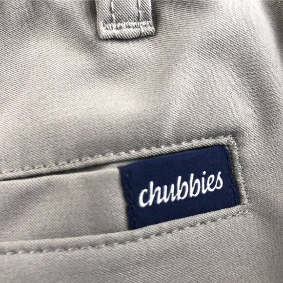 Chubbies Mens Chino Pants Large Gray Casual Straight Drawcord Elastic Waist - Picture 15 of 16